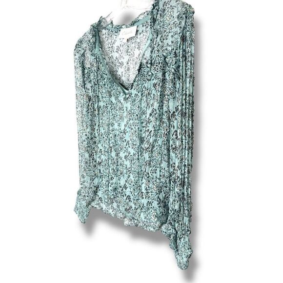 Cleobella Loretta Iris Floral Print Chiffon Puff Sleeve Blouse Women’s Size XS - Picture 6 of 14